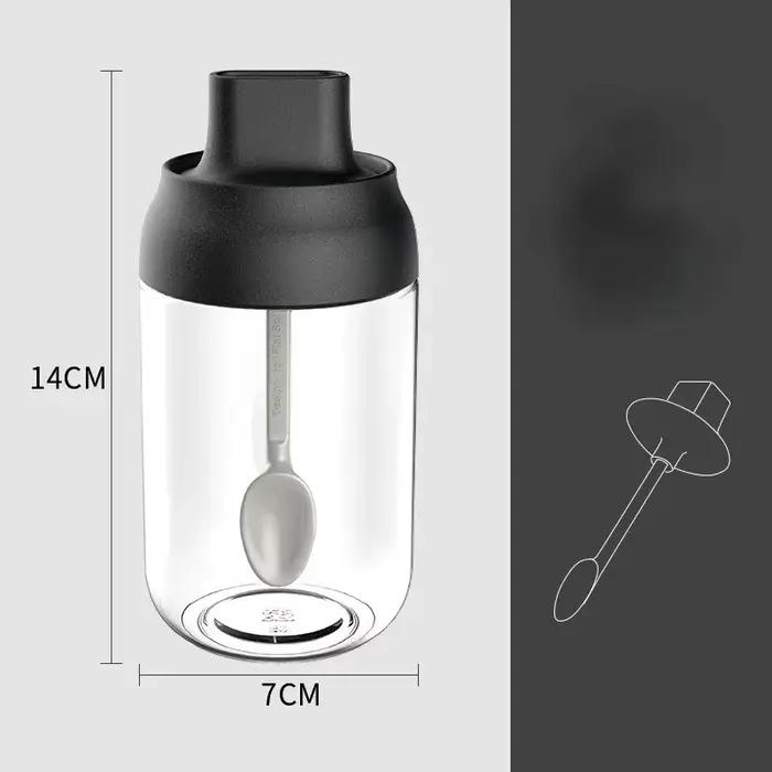 Bouteille d'huile de 250ML, résistante à l'humidité, avec couvercle, cuillère, pot à poivre, salière