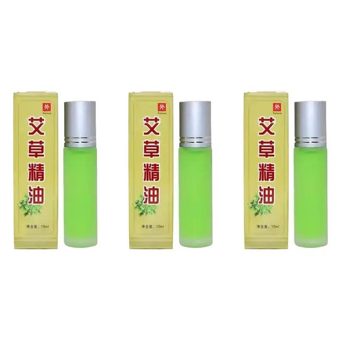 Flacon roll-on 10 ml d'huile essentielle d'armoise 100 % pure et naturelle - Extraction par méthode 