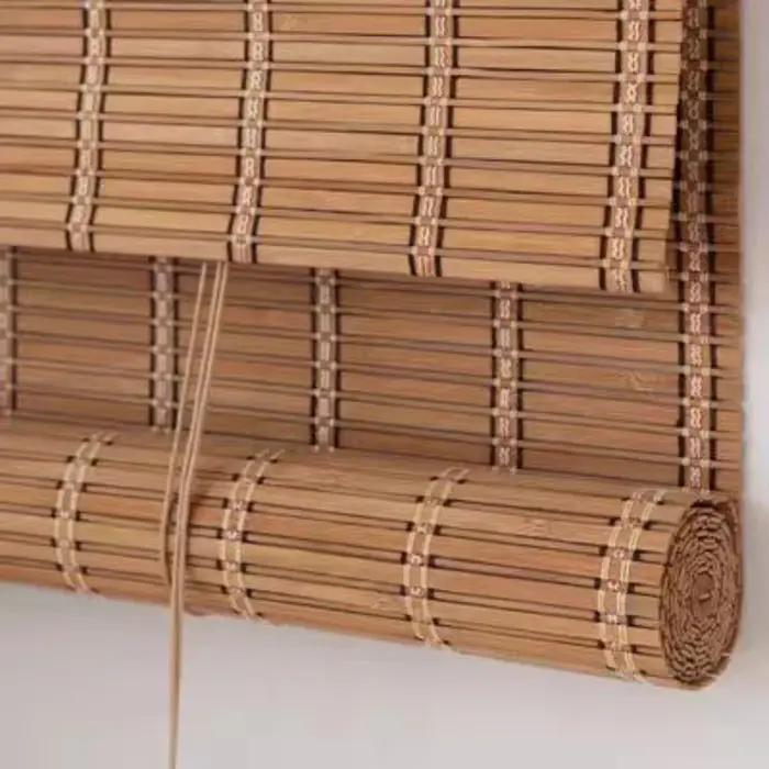 Stores enrouleurs en bambou occultants 70% rétro, filtrant la lumière, pour fenêtres extérieures, po