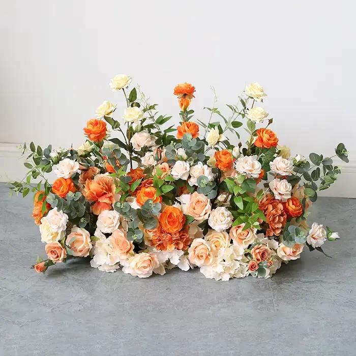 Hortensia rose orange pour décoration de fond de mariage, fleur pour fête d'anniversaire, vitrine de