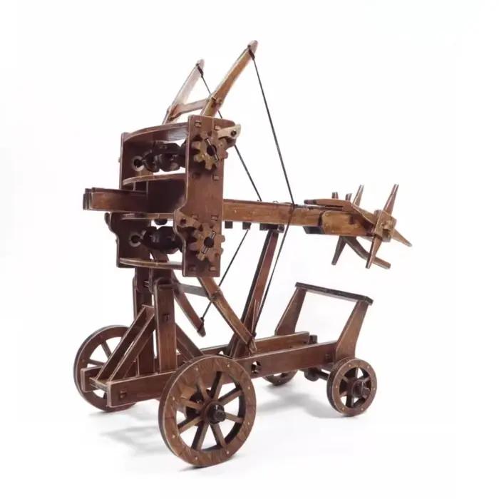 Kit de modèle de roue en bois de catapulte, chariot de prairie classique, puzzle 3D, besoin d'être a