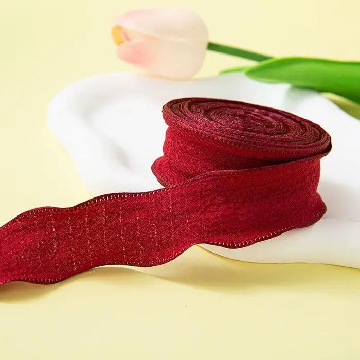 1 rouleau de ruban en fil de queue de poisson uni pour invitation de mariage, bouquets de fleurs, em