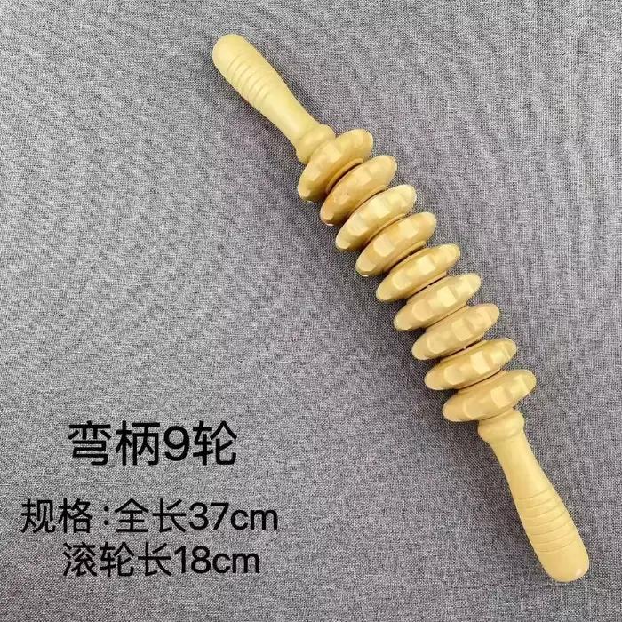 Bâton de massage en bois à roulettes, outil manuel à 12 roues, rouleau flexible pour points de press