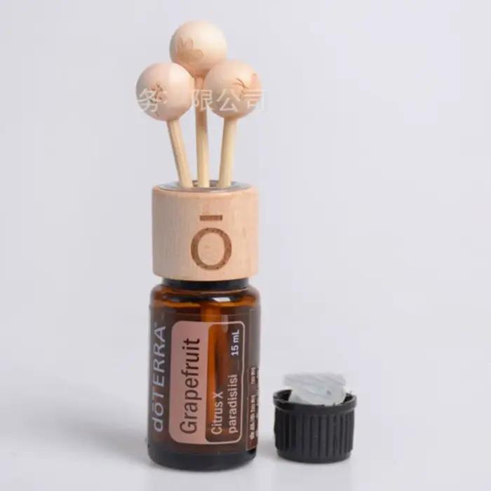 Couvercle boule en bois pour bouteille d'huile essentielle, diffuseur de parfum, aromathérapie, bâto