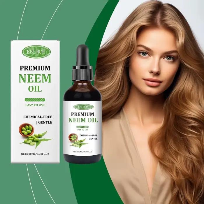 Huile de Neem pure pour cheveux et peau – Traitement nourrissant polyvalent pour cuir chevelu, peau 