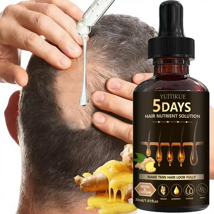Sérum de croissance des cheveux YUITIKUE 5 jours - Solution nutritive pour cheveux à la biotine et à