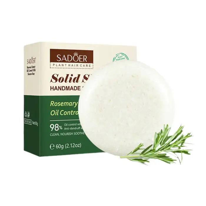 Savon solide au romarin et à la rose, shampoing solide, nettoie en profondeur, nourrit les cheveux, 