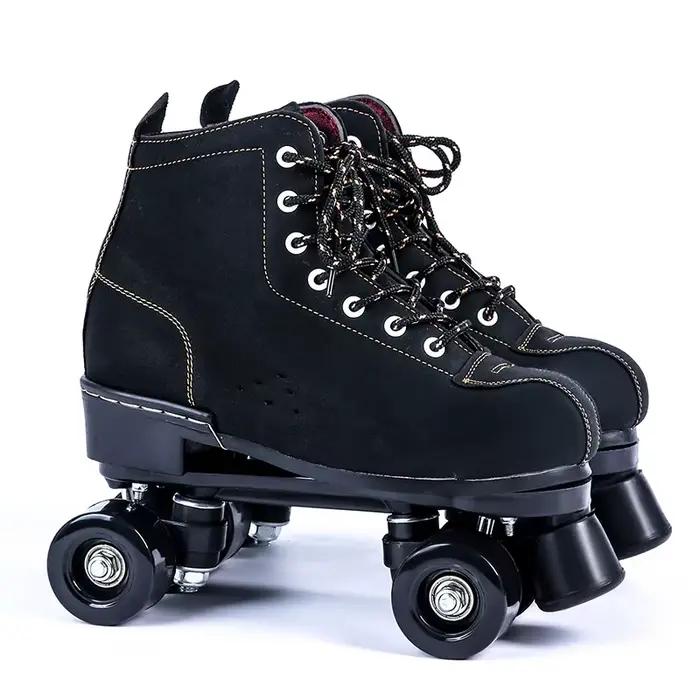 Patins à roulettes pour hommes et femmes, chaussures à 4 roues avec amortissement des chocs pour enf