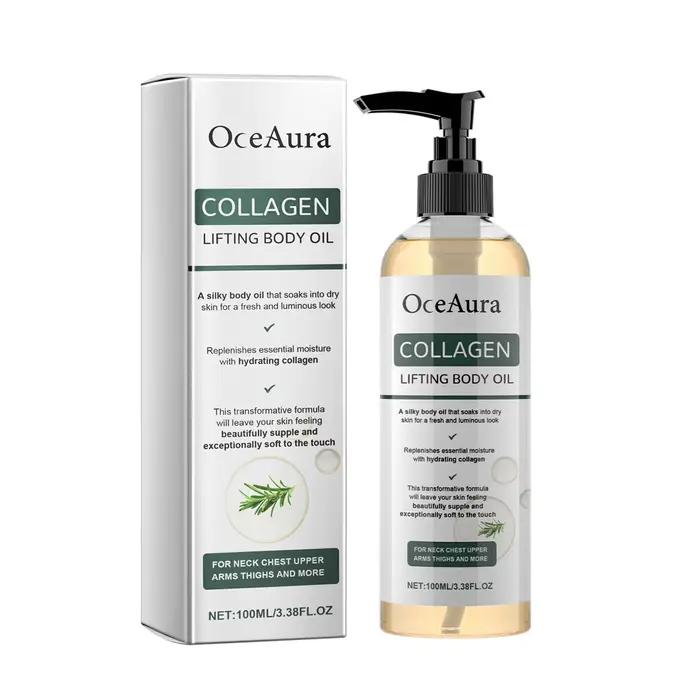 Huile corporelle liftante au collagène 100 ml avec formule hydratante pour le cou, la poitrine, les 