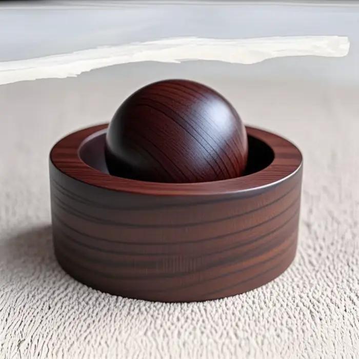 Diffuseur d'huiles essentielles sphérique domestique, bois élargi, parfumé, ornements en bois longue