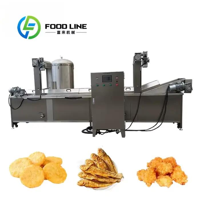 Machine de friture industrielle continue à mélange eau-huile, sépare les résidus automatiquement pou