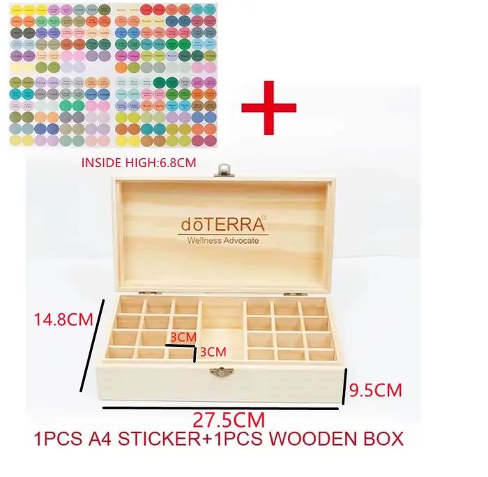Pour DoTERRA boîte de stockage d'huiles essentielles en bois 25/21 compartiments boîte de rangement 