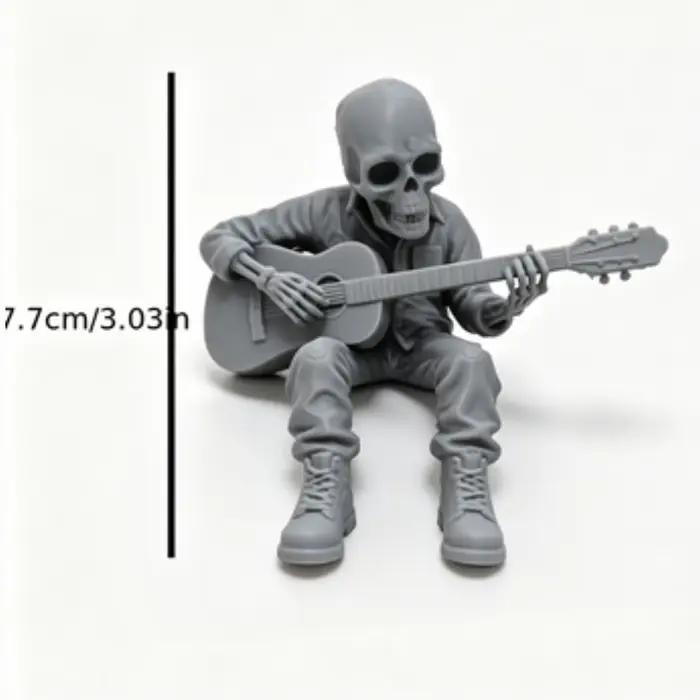 Statuettes de guitariste squelette de la musique rock, ornements de musicien rock, décorations cool 