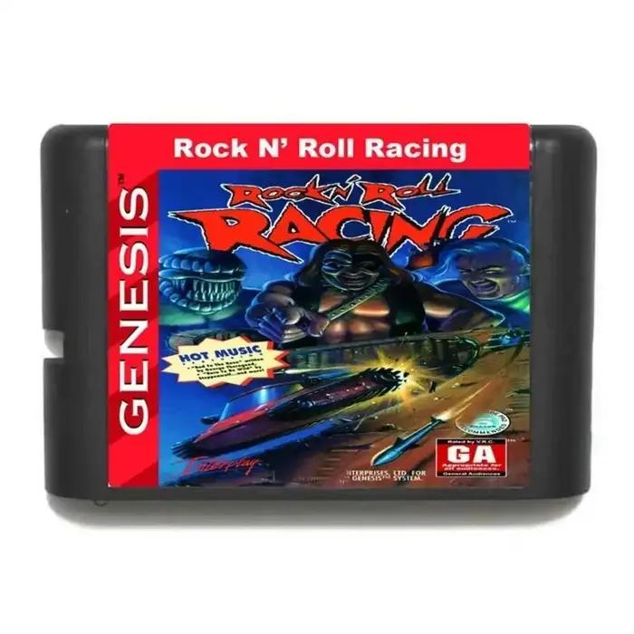 Nouvelle arrivée Rock N Roll Racing, carte de jeu MD 16 bits pour Sega Mega Drive pour Genesis