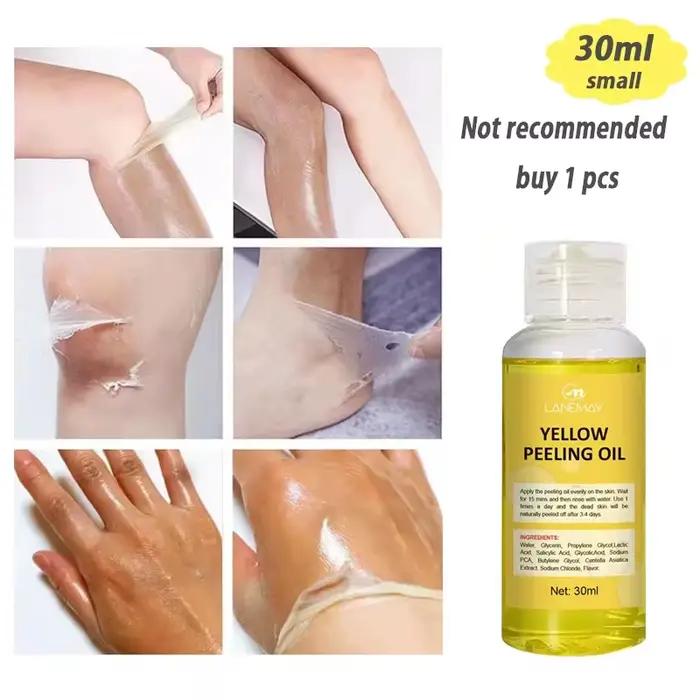 Huile de Peeling Jaune pour le Bain, Accessoire pour Blanchir la Peau Foncée, Éclaircir le Corps, le