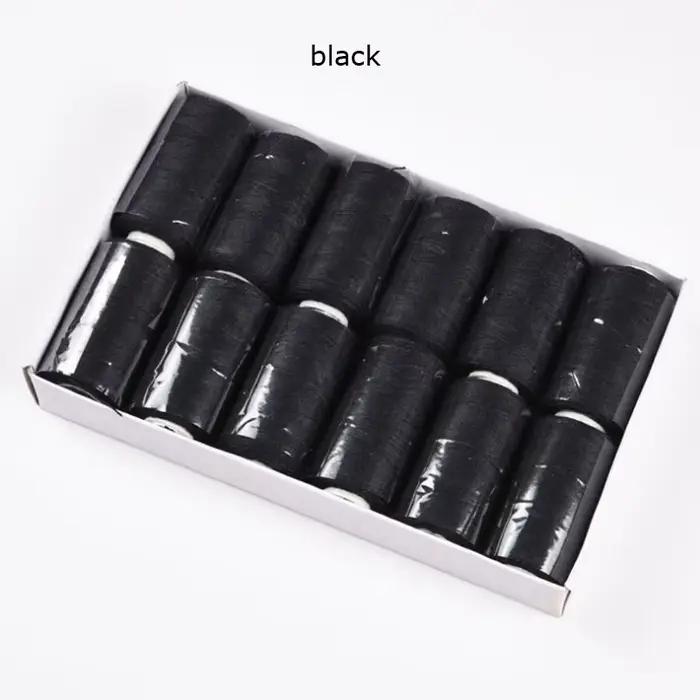 12 rouleaux de fil de tissage de cheveux en coton, avec 5 aiguilles incurvées en C pour trame de che