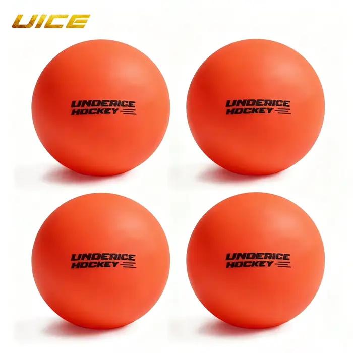 Lot de 4 balles de hockey sur roulettes, rondelles de hockey sur glace, balles d'entraînement en cao