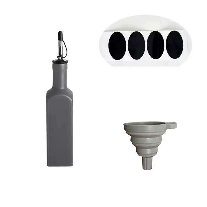 Bouteille distributrice d'huile d'olive en céramique anti-oxydation, design moderne, vide, avec bec 