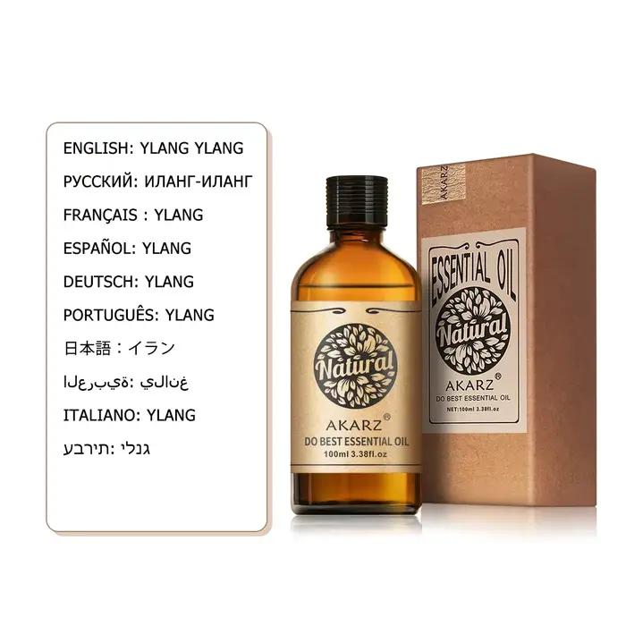 AKARZ-Huile essentielle d'ylang-ylang, soin naturel pour la peau et le corps, diffuseur de cheveux, 