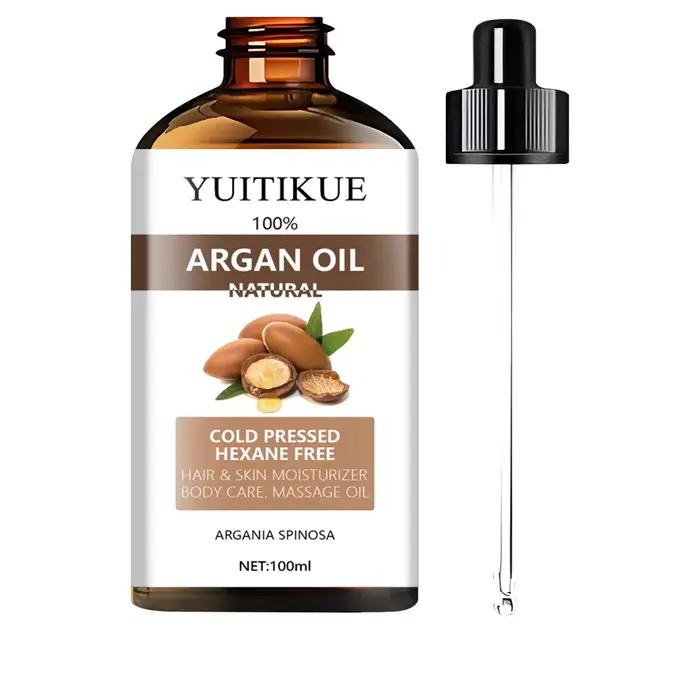 Huile d'Argan 100% Naturelle YUITIKUE |   Pressé à froid, sans hexane, pour les soins des cheveux, d