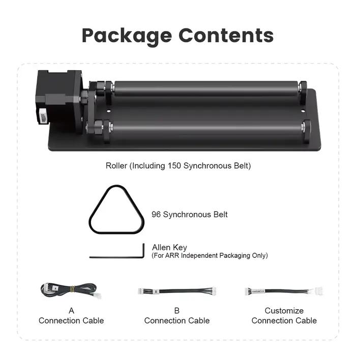 AlgoLaser ARR Y-Axis Rotary Roller 360 °   Accessoires universels rotatifs pour graveur laser à 95 %