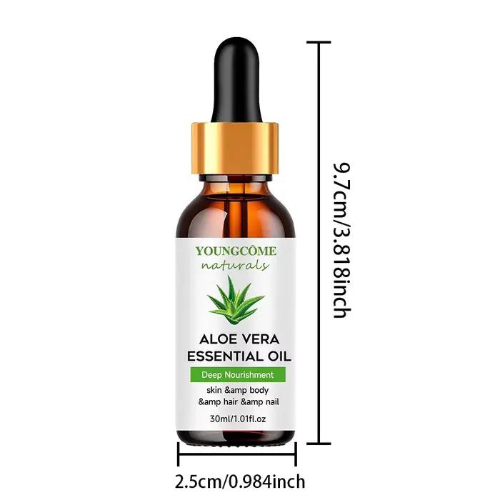 YOUNGCOME Huile essentielle hydratante pure à l'aloe vera, nourrit la peau, les cheveux du corps, de