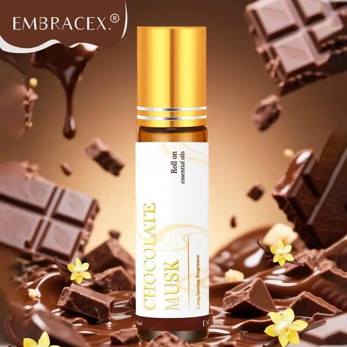 2PC/1PC 10ml Huiles essentielles roll-on au chocolat, musc et menthe poivrée, parfum longue durée