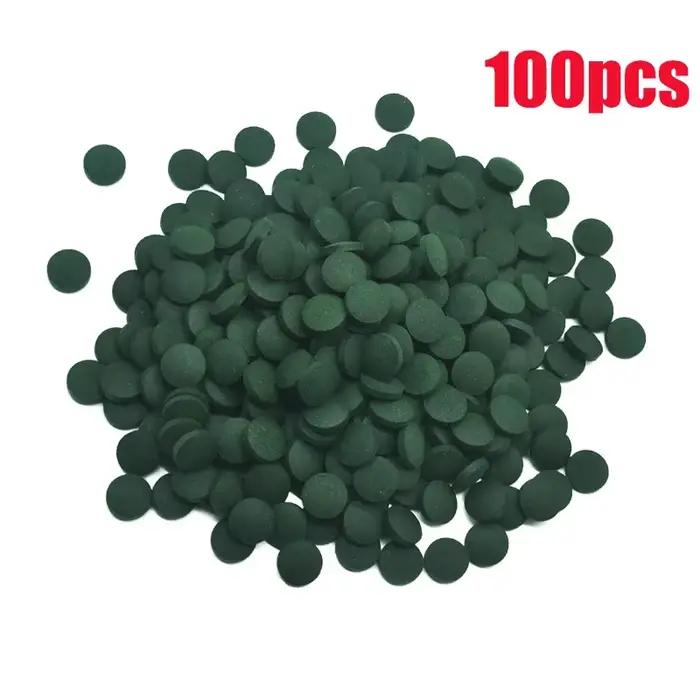 100 pièces comprimés de spiruline de haute pureté spirale algues enrichissement préféré des animaux 