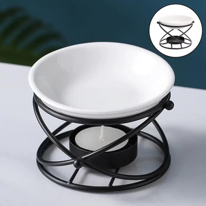 Diffuseur de brûleur d'huile essentielle, chauffe-huile par bougie chauffe-plat parfumée, cadre en m