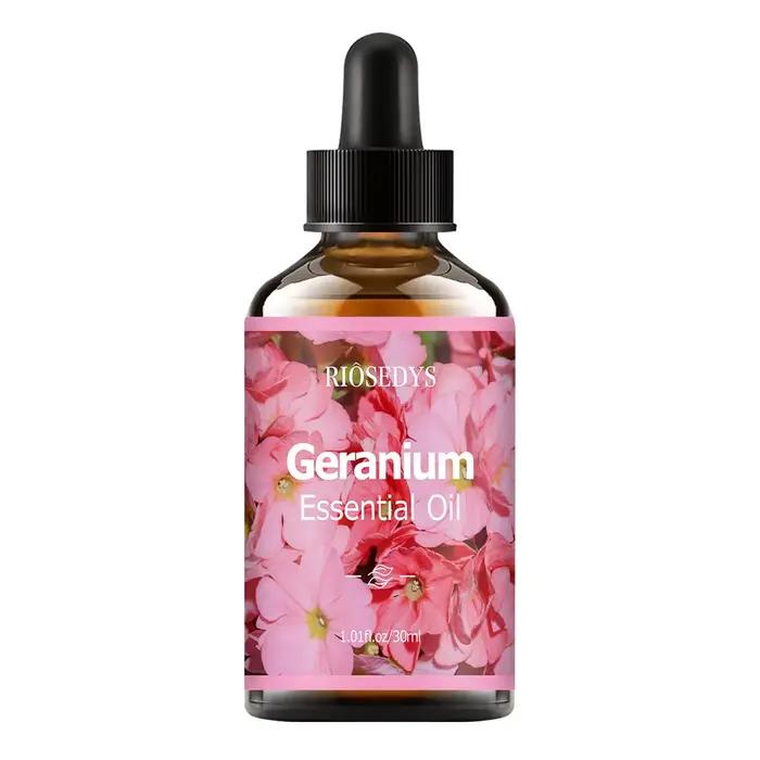 Huile essentielle de géranium, parfum naturel, convient aux massages corporels, aux soins capillaire