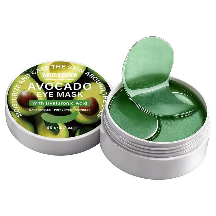 Masque pour les yeux à l'avocat. Formule végétale à l'acide hyaluronique. Cible les cernes, les poch