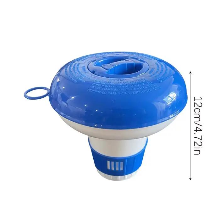 Flotteur distributeur de chlore de luxe 5 pouces pour piscine, bleu et blanc, pour tablettes de pisc