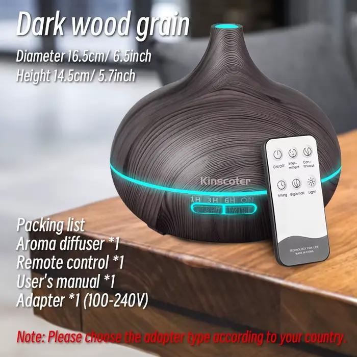 Diffuseur d'huiles essentielles d'aromathérapie de haute qualité 500ml, humidificateur d'air ultraso
