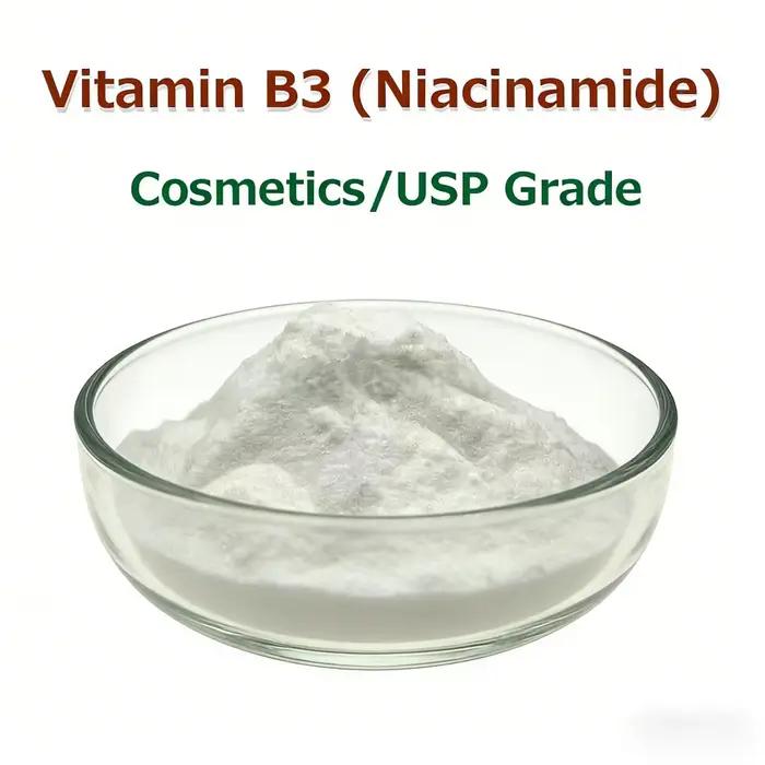 Poudre de nicotinamide VB3, vitamine B3 à 99%, poudre de niacinamide pour blanchir la peau, additif 