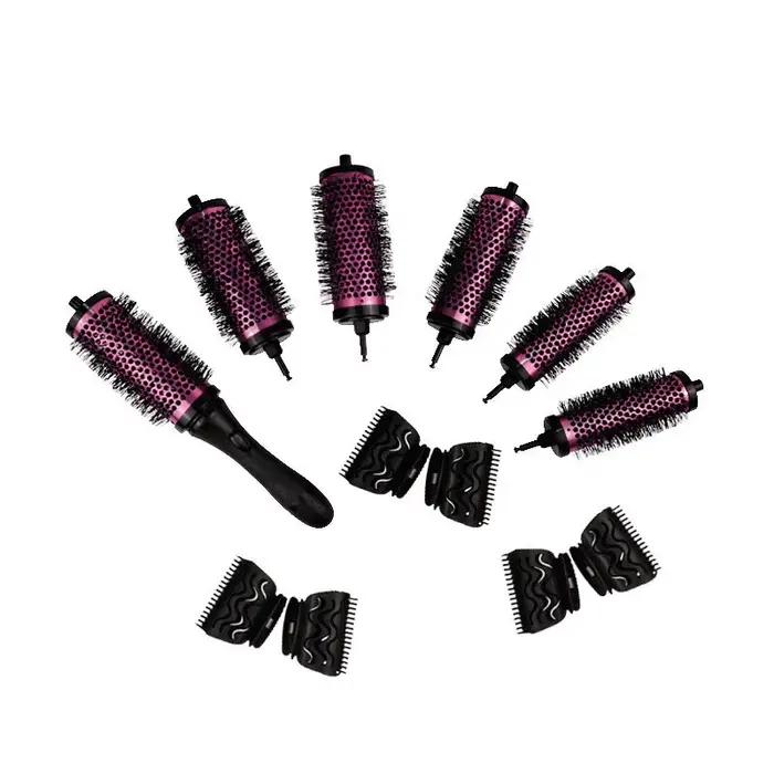 Brosse à cheveux ronde avec pinces de positionnement pour le séchage et le coiffage, ensemble de bro