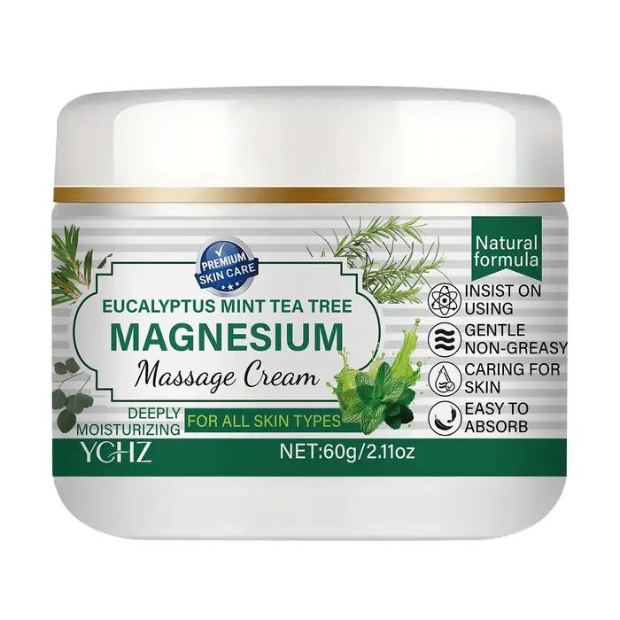 Crème apaisante au magnésium pour le corps, 60 g, contient de l'huile de lavande et de l'huile de no