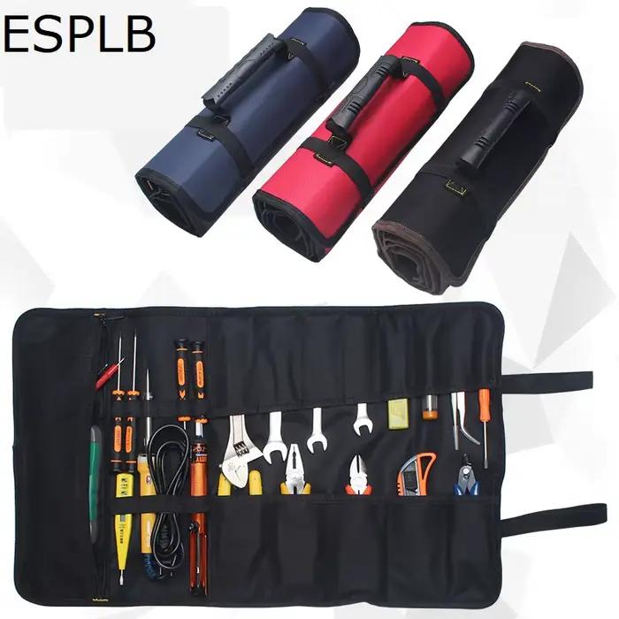 ESPLB – sac à outils en rouleau, grande clé, pochette Portable enroulable, Kit de 22 poches pour éle