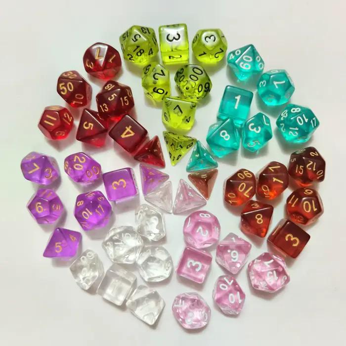 Jeu de dés polyédriques sur le thème de la galaxie pour jeux de société, dés à effet universel color