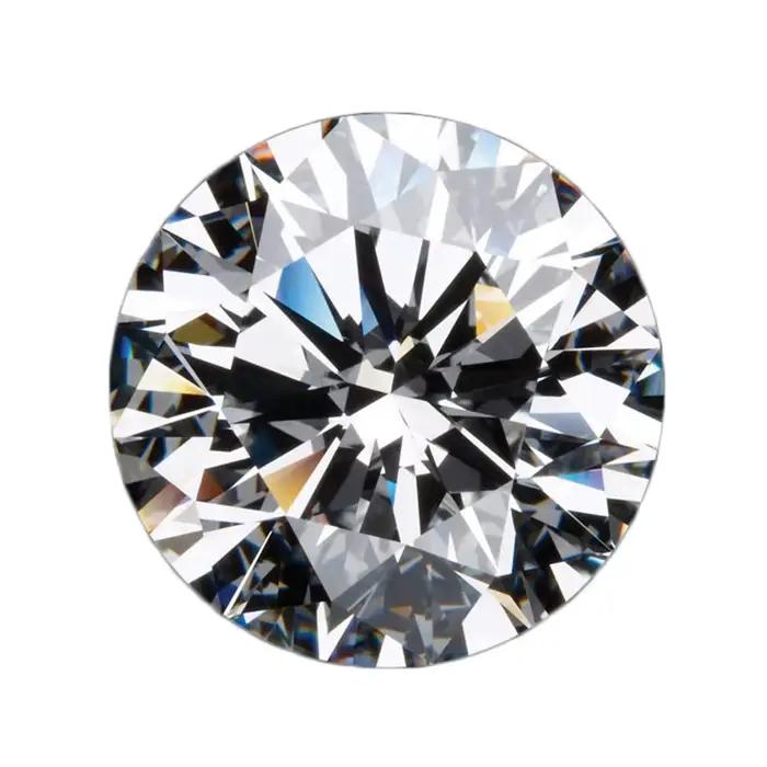 Pierre de zircone cubique multicolore 5A, forme ronde, coupe brillante, pierres précieuses synthétiq