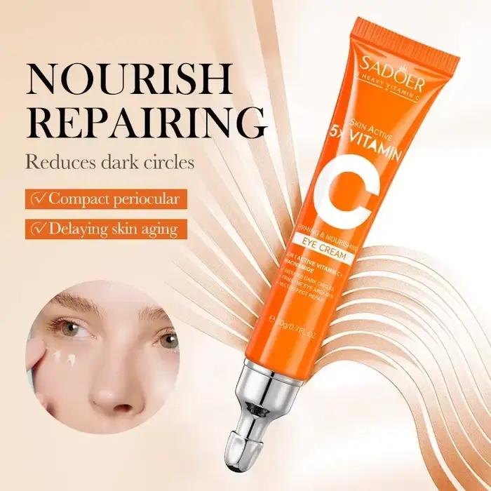 Crème pour les yeux à la vitamine C, Anti-cernes, dissolvant de sacs pour les yeux, hydratant, éclaircissant, raffermissant, produits de soins pour la peau