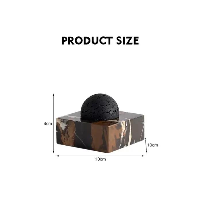 Diffuseur de pierre de roche de lave noire avec base en marbre