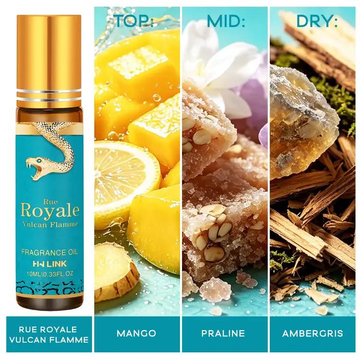 Huile Essentielle 10ml Rue Royale Vulcan Flamme, Huile pour Roll-on, Huile pour Diffuseur, Huile Parfumée pour la Maison, Huile pour Fabrication de Bougies, Parfum Longue Durée, Idéal Cadeau