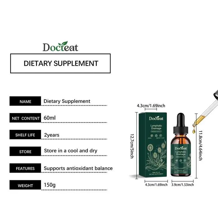 1/2/3/5PCS Docteat Premium Lymphatic Drainage Drops 60ml – Soutien naturel pour la détoxification et le nettoyage du