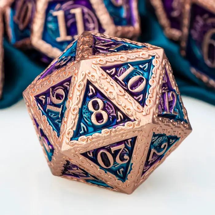 Dés de jeu polyédriques en métal pour D&D, Dungeons & Dragons, Pathfinder, D20, jeu de table, ensemble de dés D&D