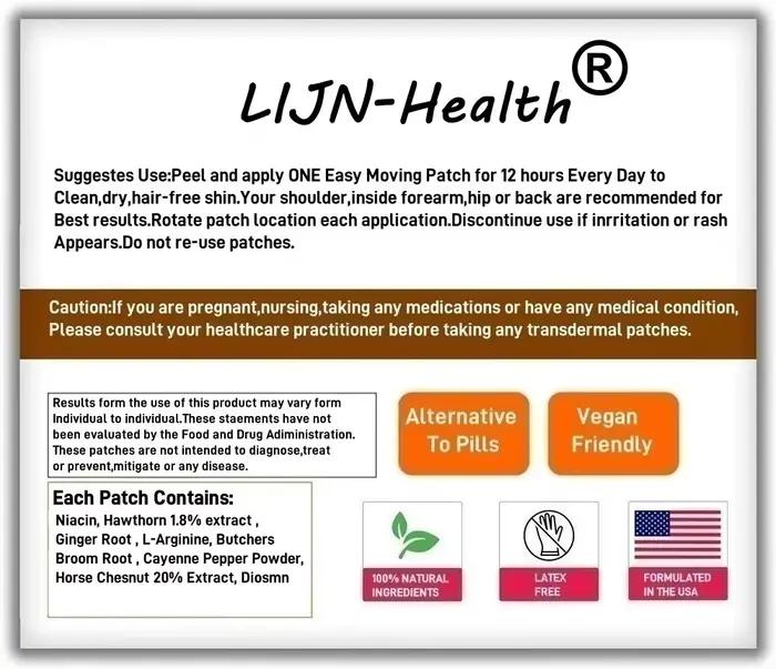 30 Patchs Transdermiques pour la Circulation Sanguine avec Aubépine et L-Arginine pour un Flux Sanguin Sain