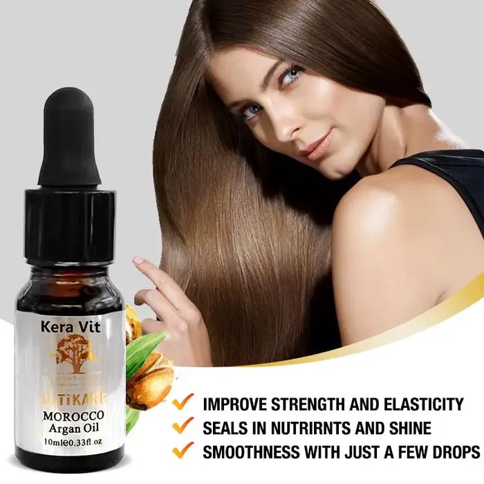 Ensemble de soins capillaires à l'huile d'argan marocaine 3 pièces * 10 ml Huile de soin capillaire pour tous types de cheveux Traitement du cuir chevelu - Produit de soin capillaire en vente chaude