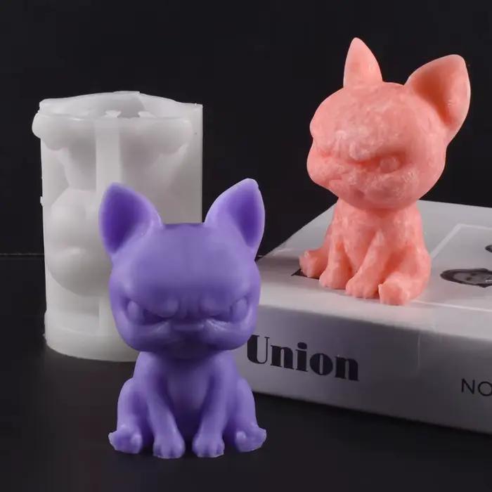 Nouveau moule Design chien assis chien en colère aromathérapie bougie Silicone moule 3D Chihuahua chien plâtre décoratif ornement moules