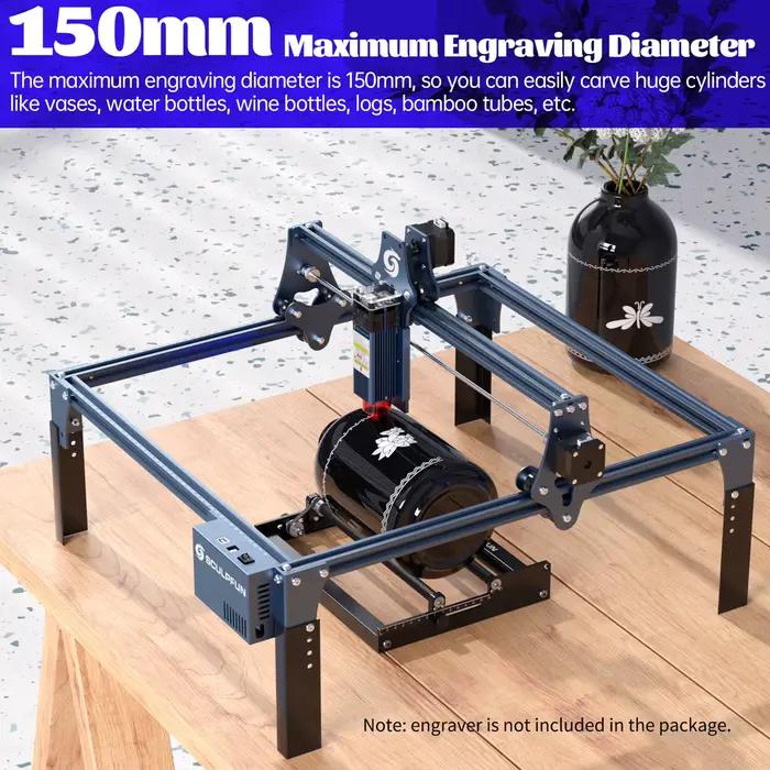 Graveur laser rotatif SCULPFUN, rouleau rotatif axe Y, 360° °   Rotation pour graver des objets de 6 à 150 mm