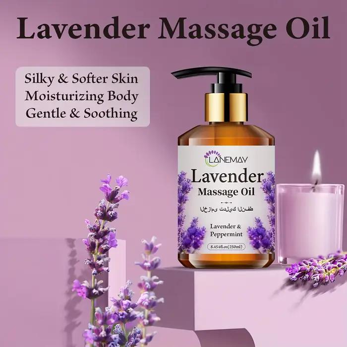Huile de massage à la lavande et à la menthe poivrée