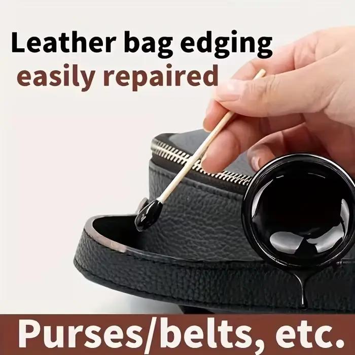 Huile de protection pour bords en cuir, revêtement professionnel pour une finition lisse et durable sur les sacs à main, les portefeuilles et les chaussures (30g)